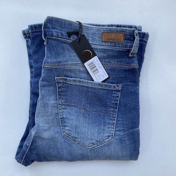 $198 Diesel Women’s Sandy B-Patch Slim Bootcut Jeans Regular Waist Blue Size 26 - Picture 6 of 16